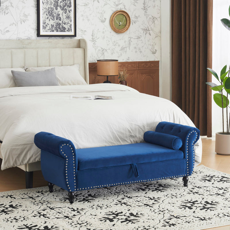 Luxurious Multifunctional Storage Ottoman Bench With Pillow by HouseOfZazla