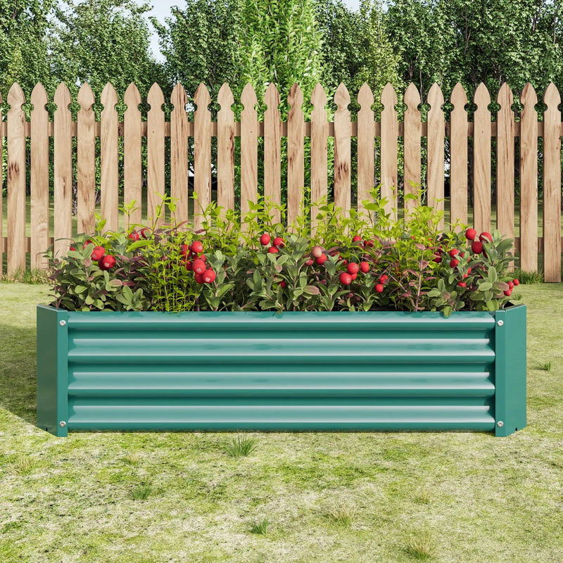 Metal Raised Garden Bed, Rectangle Raised Planter 4×2×1ft by HouseOfZazla