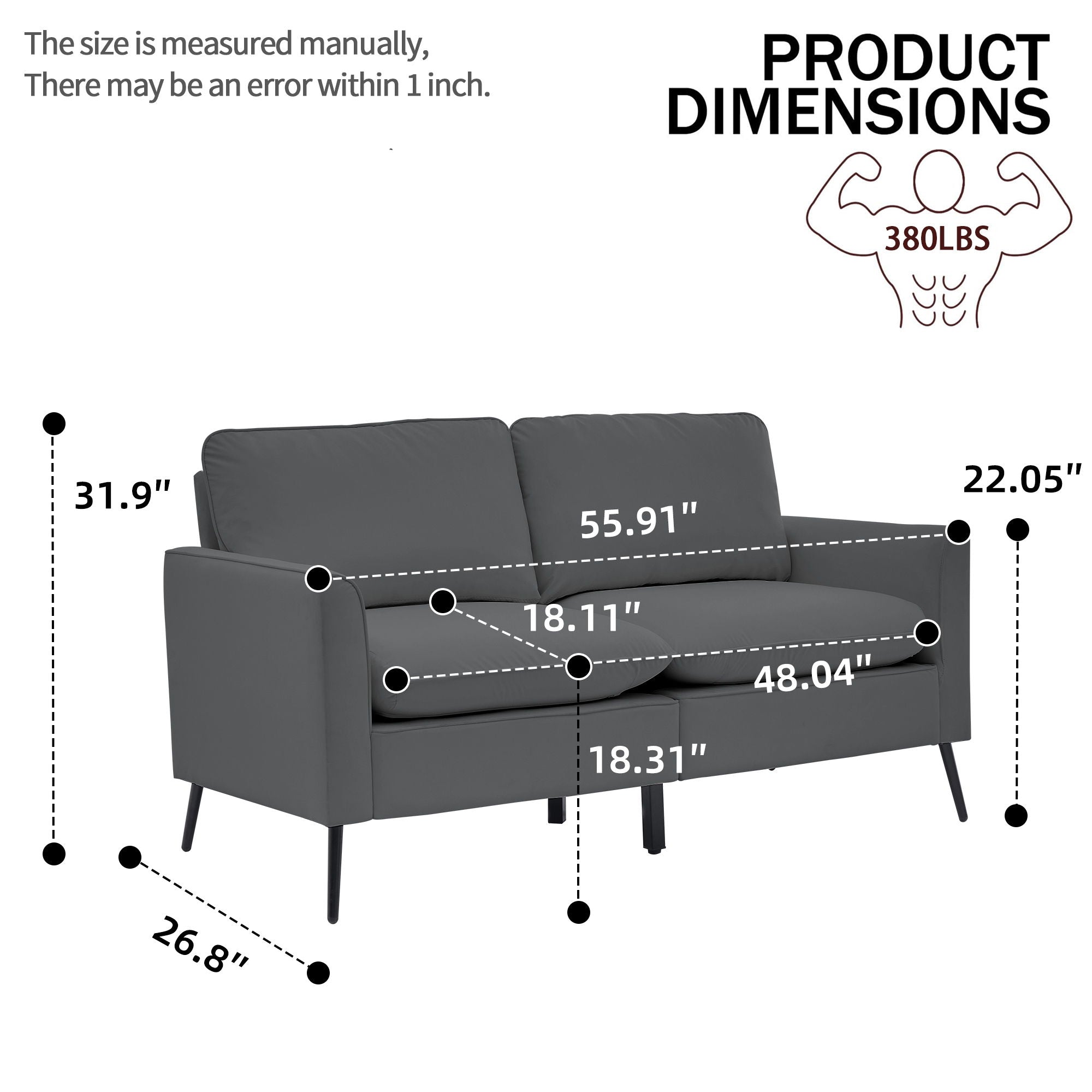 Upholstered Loveseat, For Living Room by HouseOfZazla