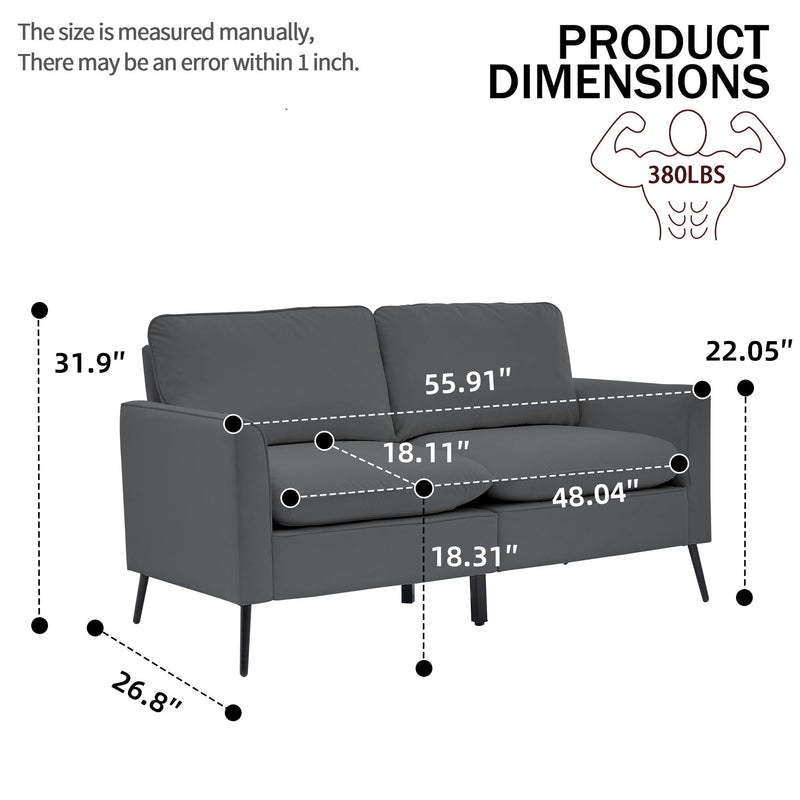 Upholstered Loveseat, For Living Room by HouseOfZazla