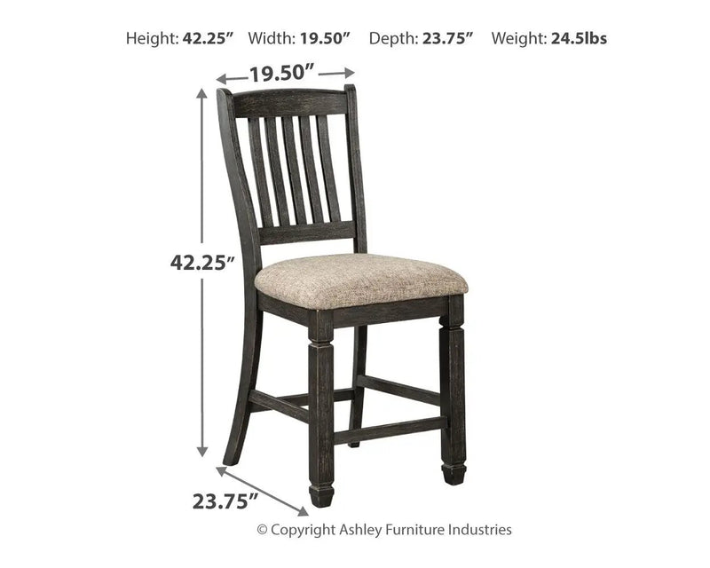 Tyler Creek - Upholstered Barstool (Set of 2) - Black / Grayish Brown by Unique Piece Furniture
