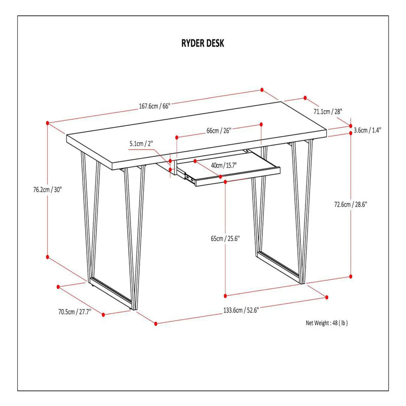 Ryder - Desk - Natural Aged Brown by Unique Piece Furniture