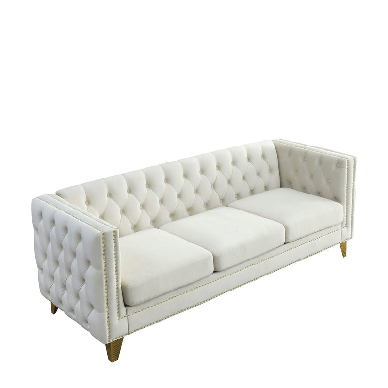 Upholstered Couch Sofa With Button Tufting For Living Room by HouseOfZazla