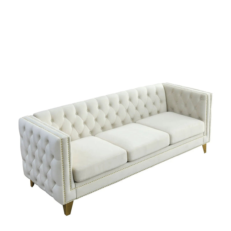 Modern Sofa With Button Tufting, Upholstered Couch For Living Room by HouseOfZazla