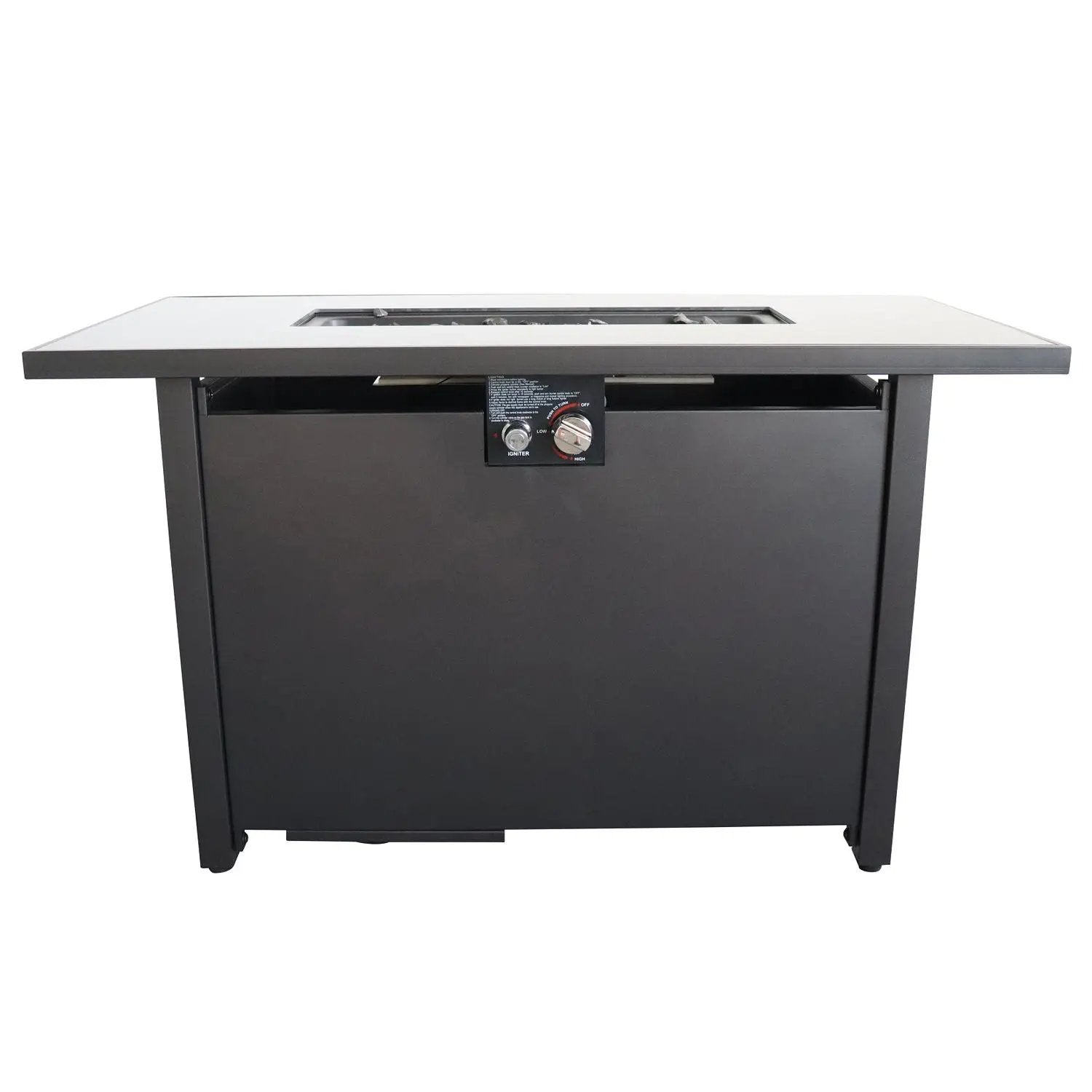 Outdoor Fire Pit Table With Lid - Black by HouseOfZazla