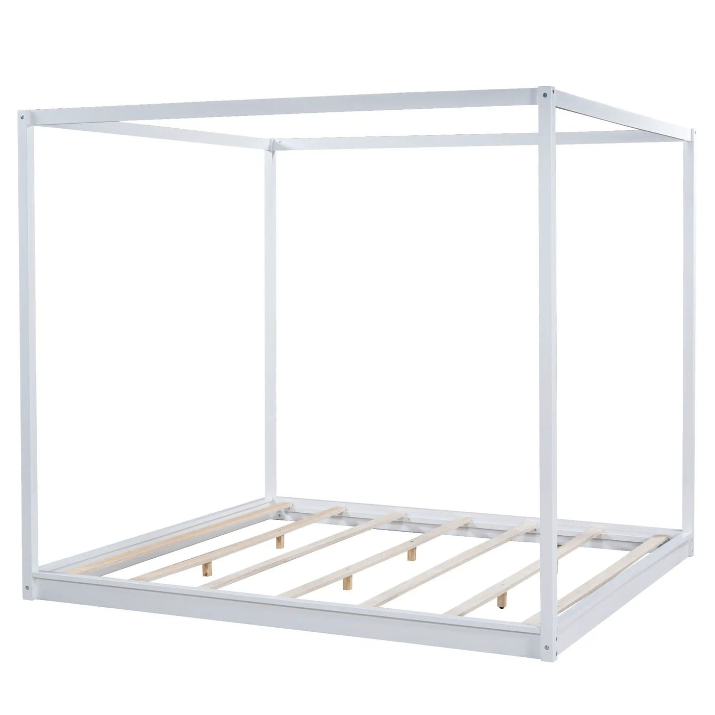 Wood Canopy Platform Bed With Support Legs And Airflow Slats by Unique Piece Furniture
