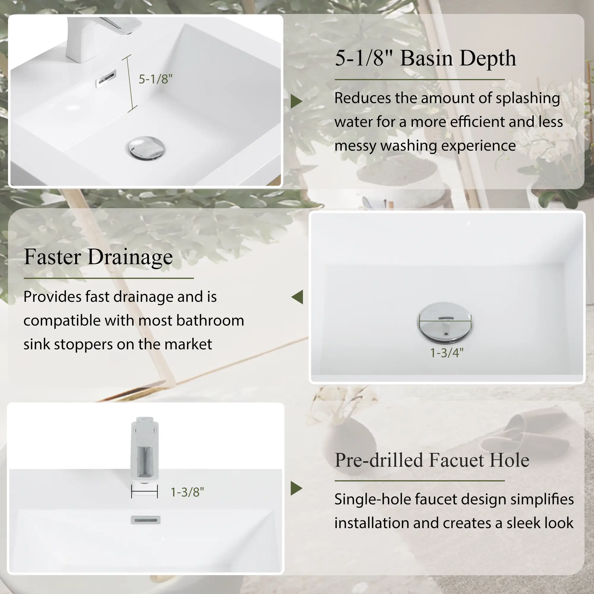 24" Wall-Mounted Bathroom Vanity with Sink by HouseOfZazla