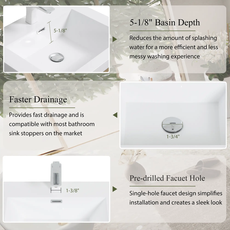 24" Wall-Mounted Bathroom Vanity with Sink by HouseOfZazla