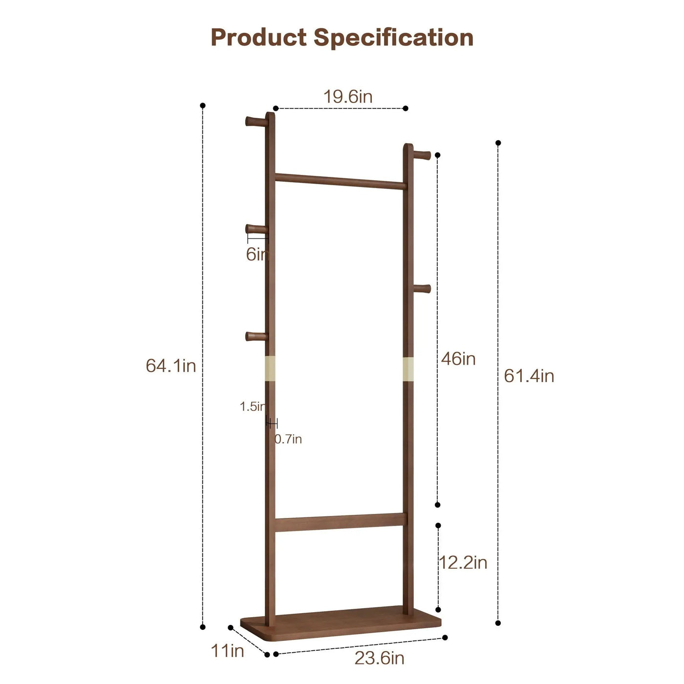 Solid Wood Simple Hat Rack by Unique Piece Furniture