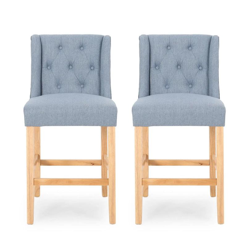 Vienna Contemporary Fabric Tufted & Wingback Counter Stools (Set of 2) by HouseOfZazla