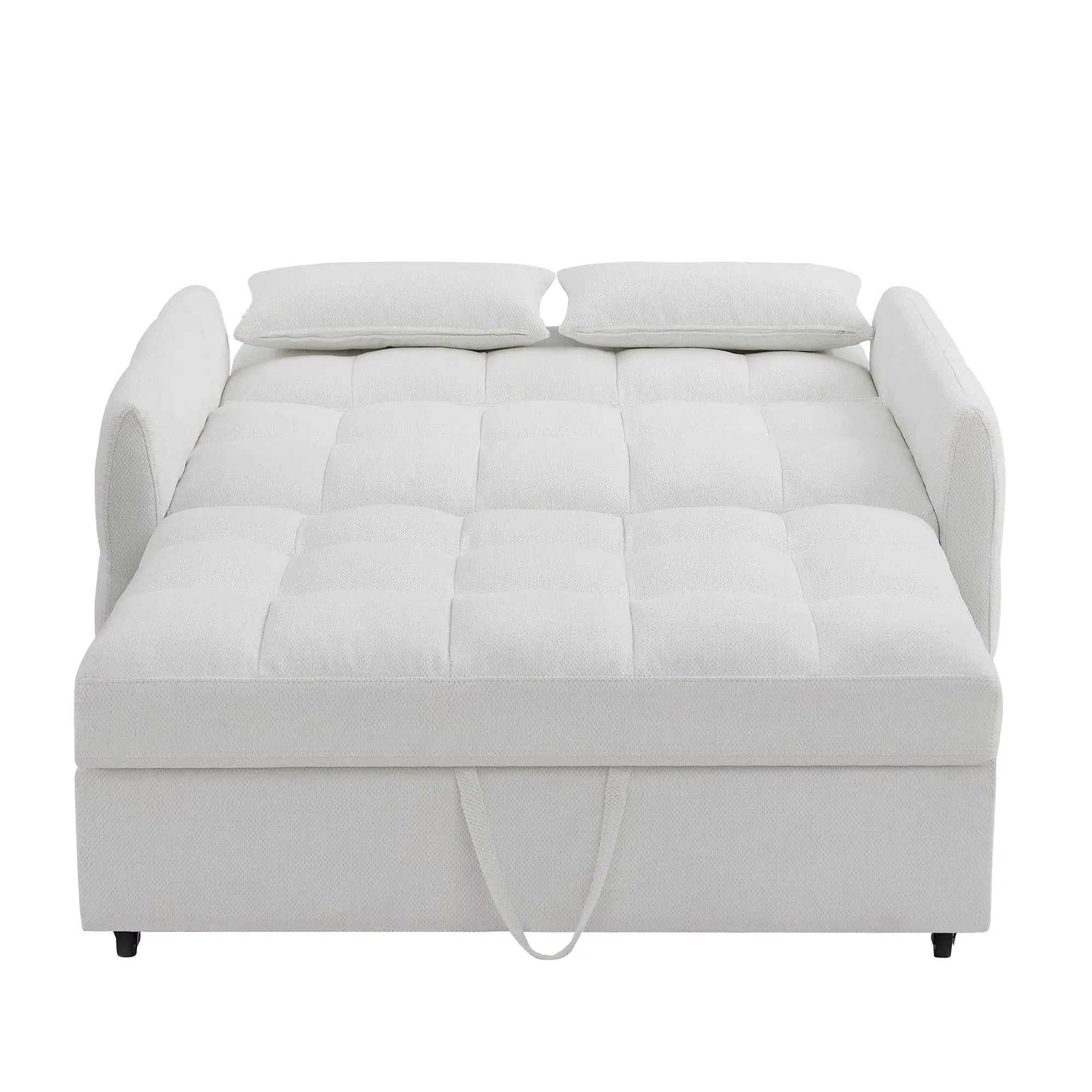 Loveseat Sofa Pull-Out Bed With Adjustable Backrest, 3 USB Ports And 2 Lumbar Pillows For Living Room by HouseOfZazla