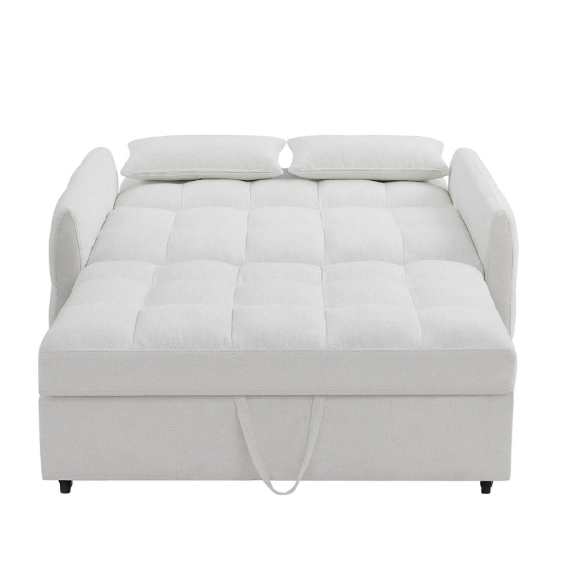 Loveseat Sofa Pull-Out Bed With Adjustable Backrest, 3 USB Ports And 2 Lumbar Pillows For Living Room by HouseOfZazla