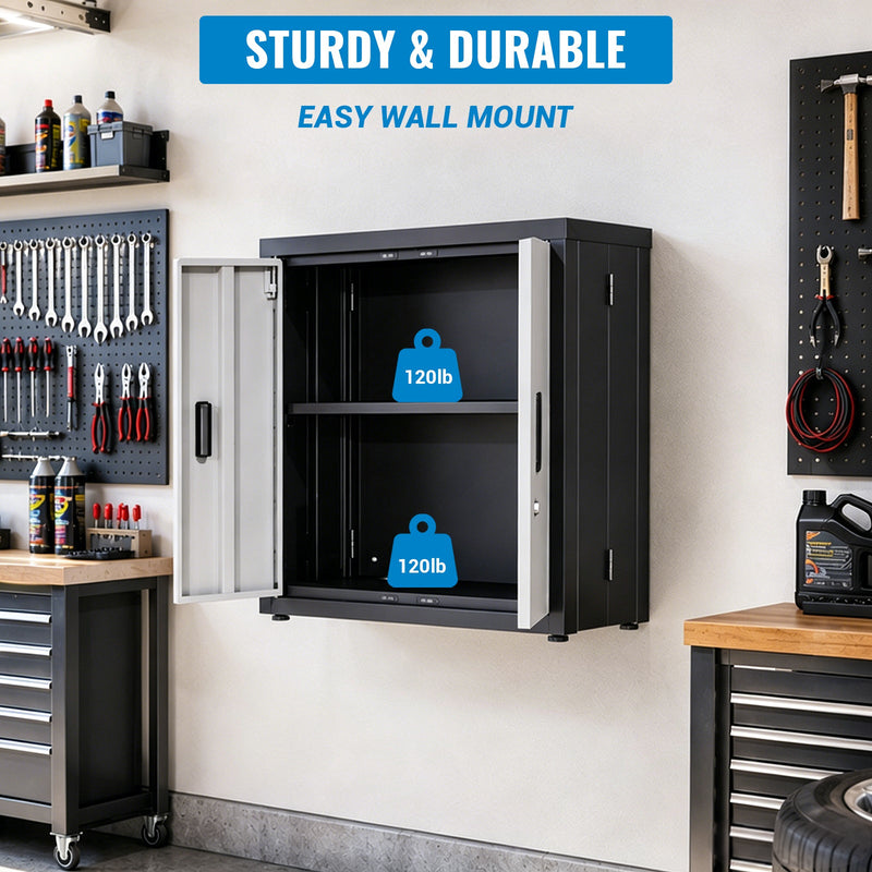 Metal Tool Garage Storage Cabinet with 2 Doors and Lock by HouseOfZazla