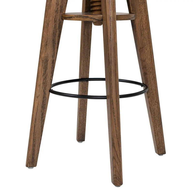 Spencer - Minimalist Oak Adjustable Bar Counter Stool - Walnut Brown Oak by Unique Piece Furniture