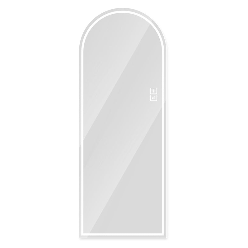 Arch Design LED Full Length Mirror, Dimmable, High Definition, Explosion Proof, 65" X 21" - Silver by HouseOfZazla