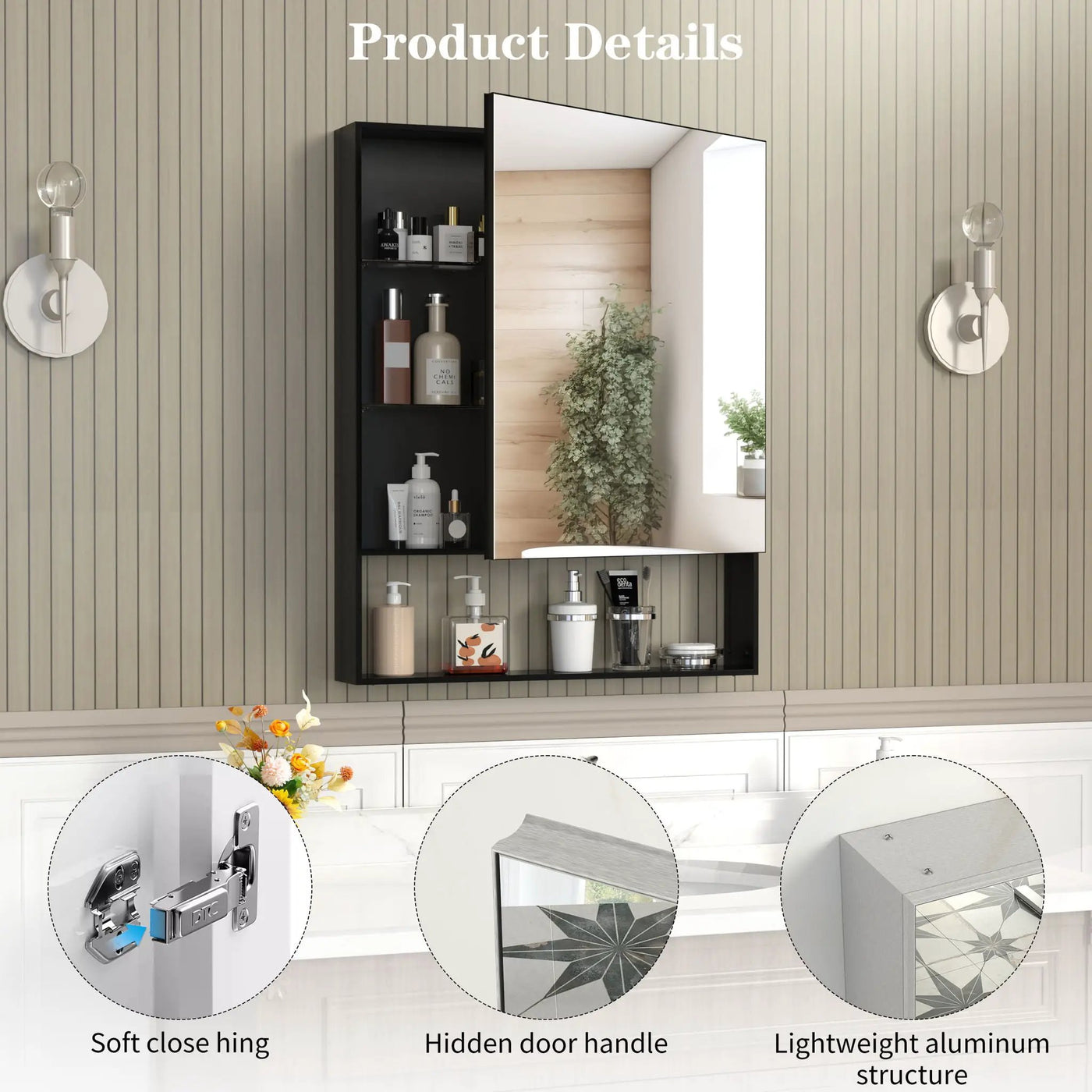 Medicine Cabinet With Mirror For Bathroom by Unique Piece Furniture