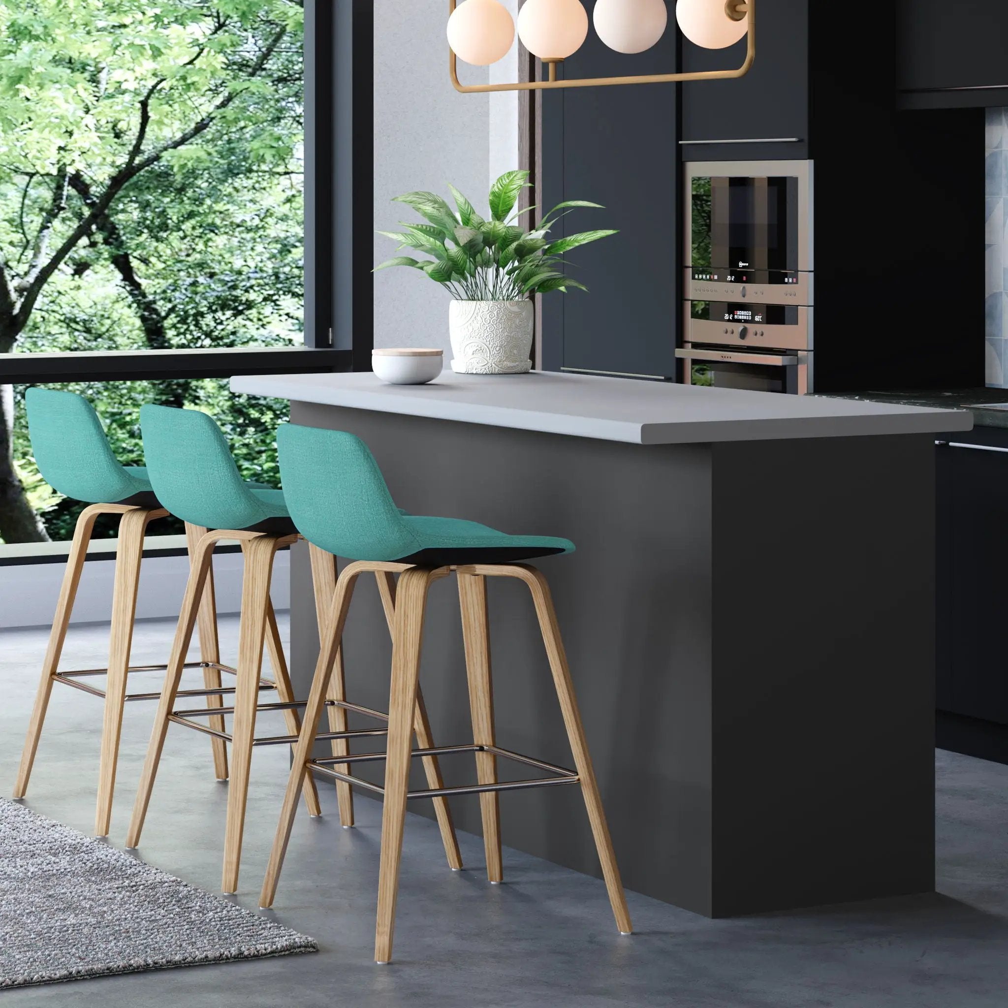 Randolph - Counter / Bar Height Stool (Set of 2) - Blue by Unique Piece Furniture