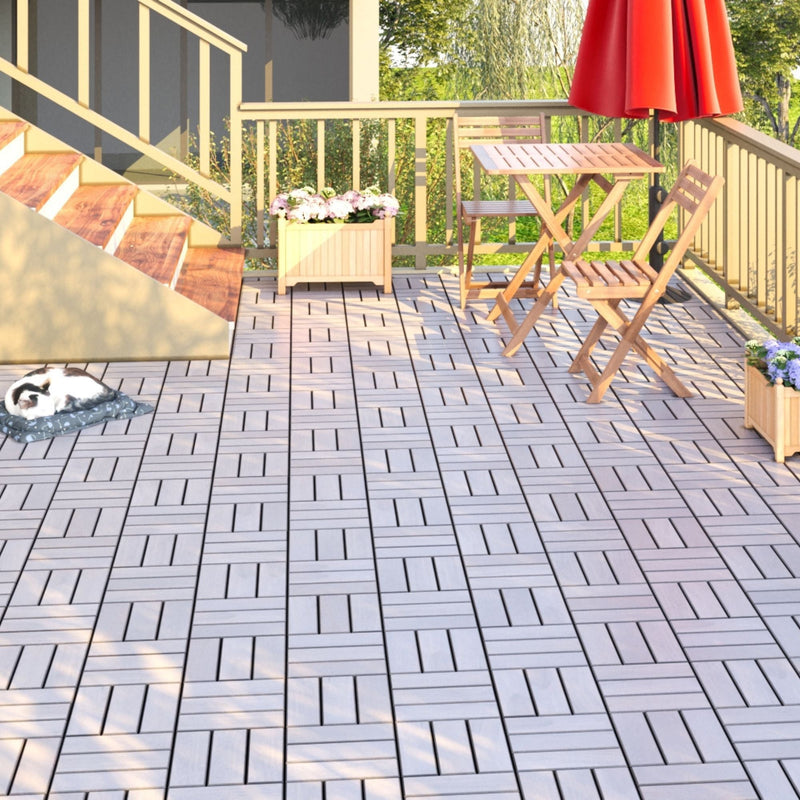 Acacia Wood Interlocking Deck Tiles Checker Pattern For Outdoor Flooring by HouseOfZazla