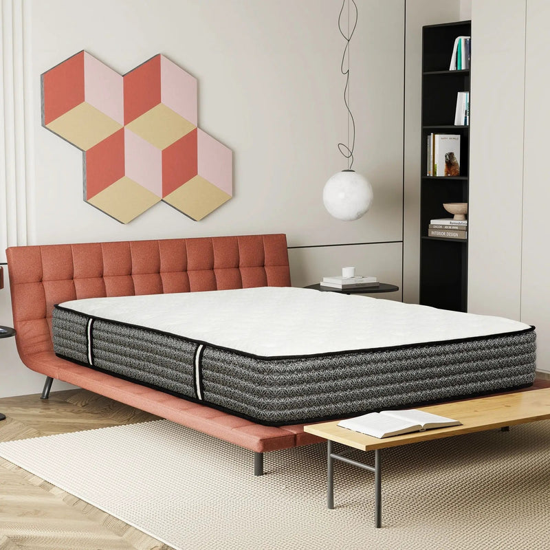 12" Premium Hybrid Mattress In A Box Soft Gel Memory Foam Top With Cooling Technology - Gray / White - Queen by Unique Piece Furniture