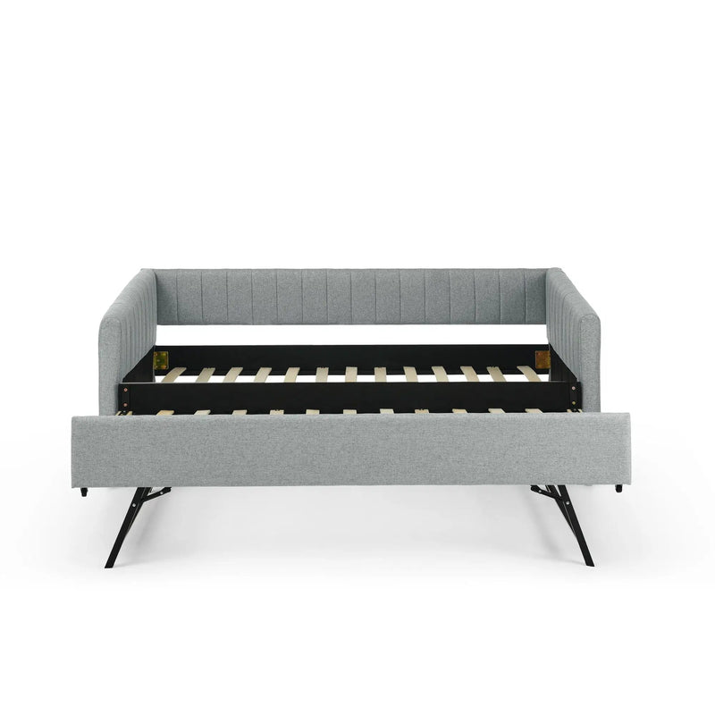 Upholstered Daybed With Trundle With Vertical Stripes by Unique Piece Furniture