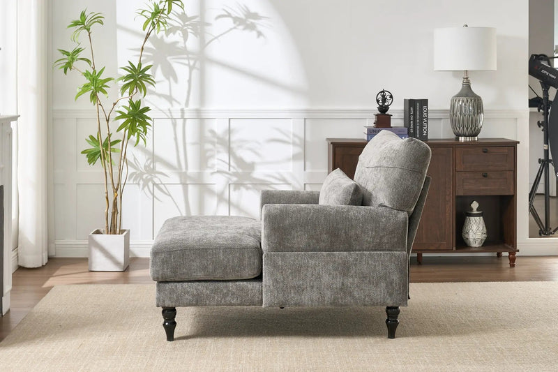 Modern Grey Upholstered Chaise Lounge Sofa Recliner by HouseOfZazla