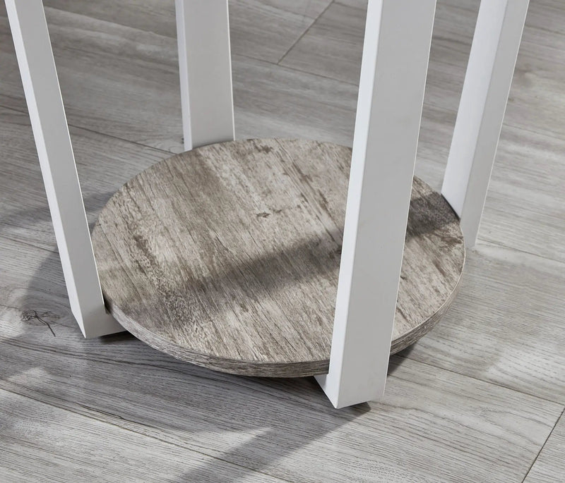 Elysian - Contemporary Round End Table With Shelf - Gray by Unique Piece Furniture