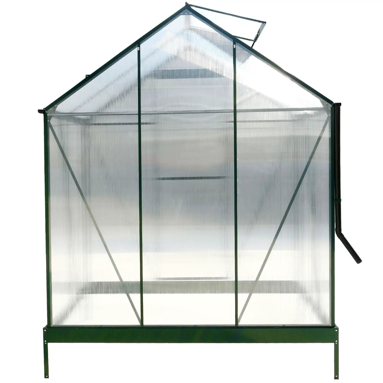 Polycarbonate house, Heavy Duty Outdoor Aluminum Walk-In House Kit With Rain Gutter, Vent And Door For Backyard Garden by HouseOfZazla