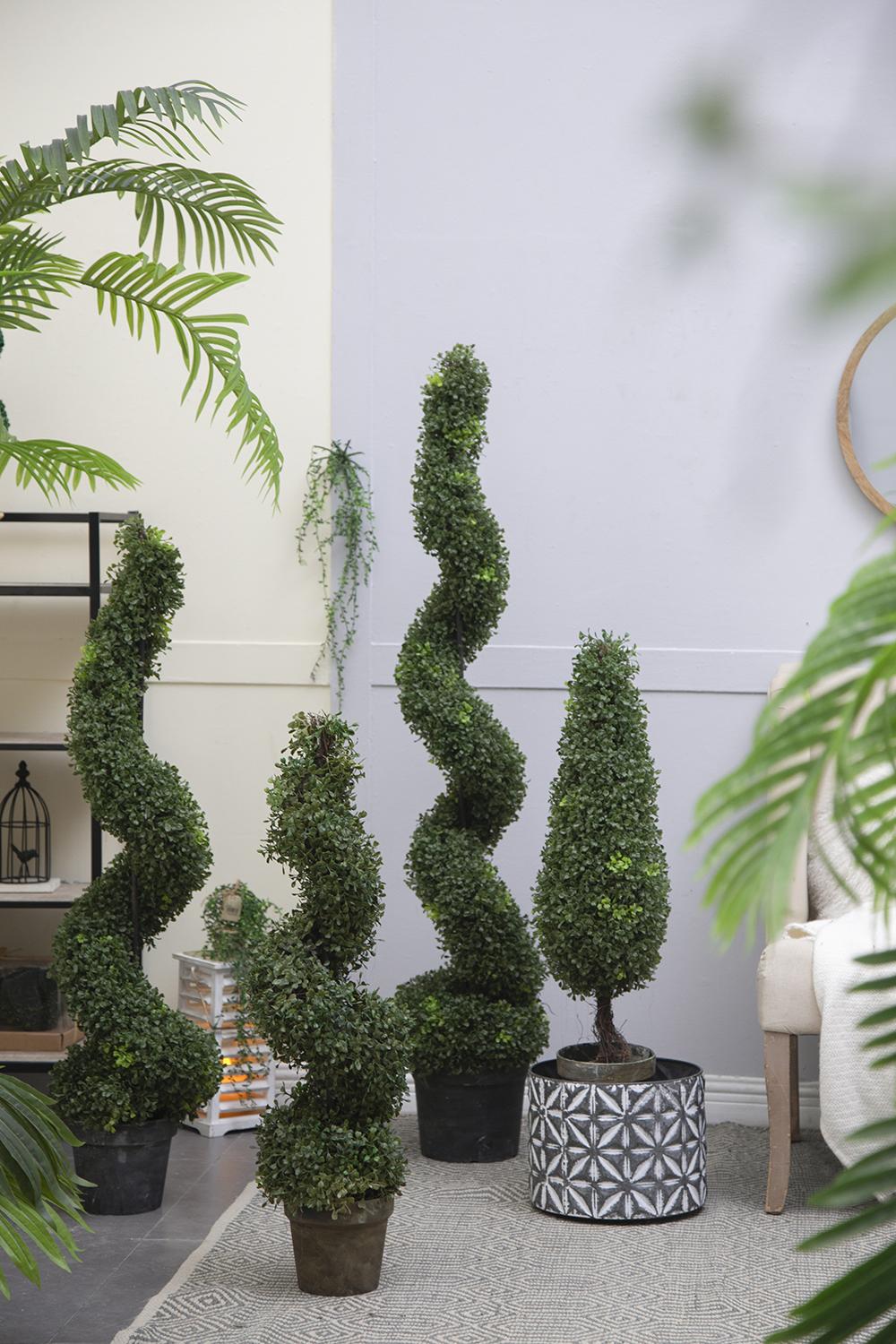 7.5x7.5x35" 3 Foot Tall Artificial Spiral Boxwood Tree by HouseOfZazla