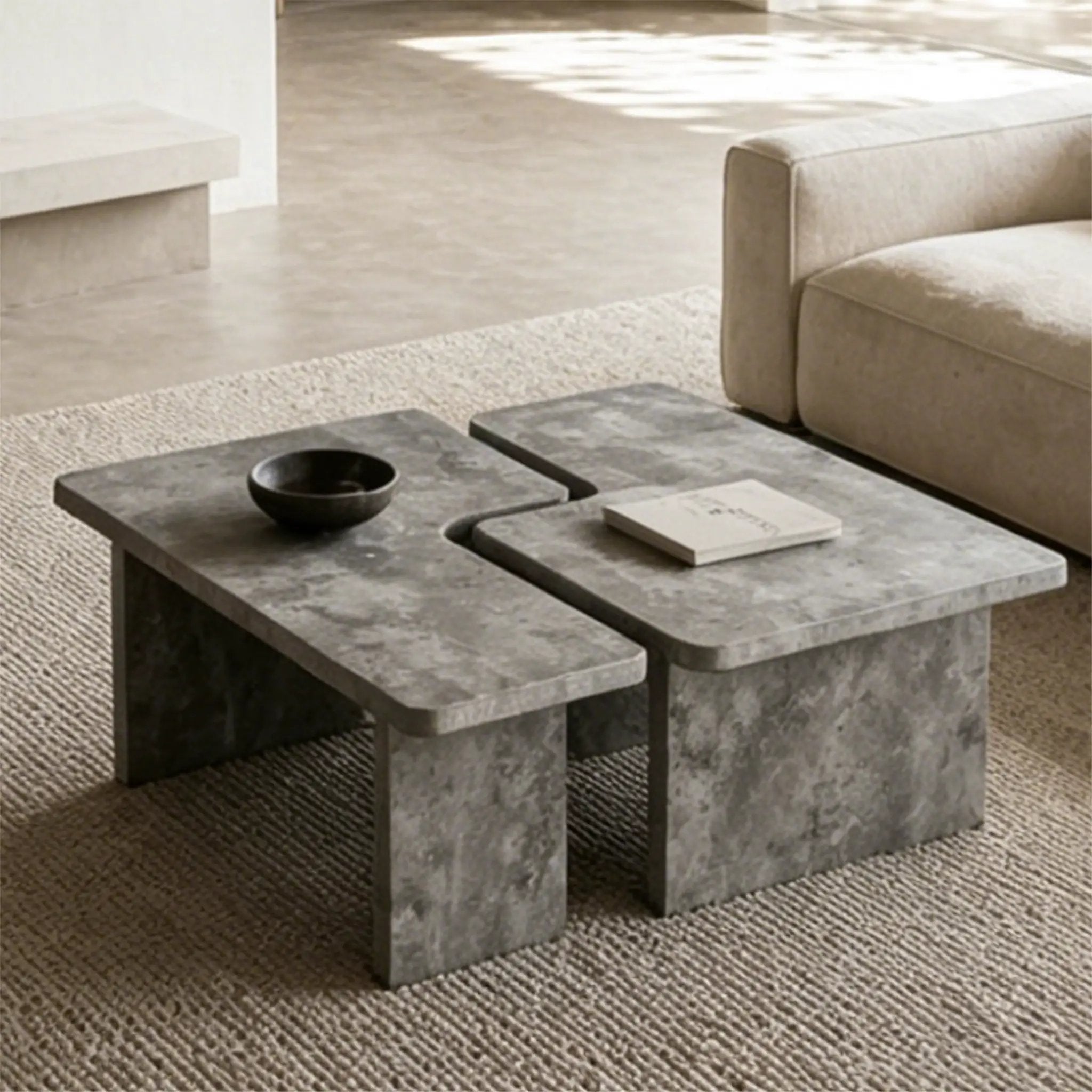 Modular Concrete Coffee Table Set of 2 by HouseOfZazla