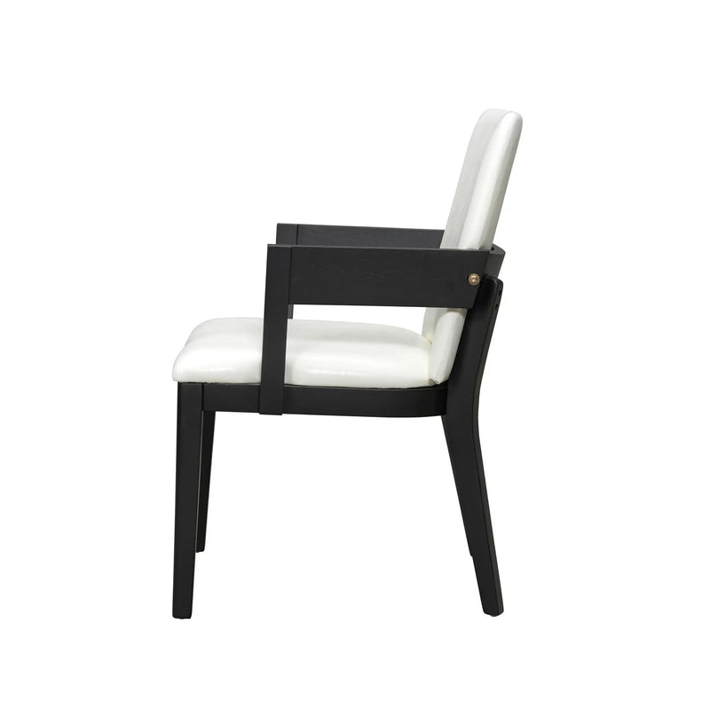 Modern Glossy Dining Chairs (Set of 2), Elegant Upholstery And Ergonomic Design - Black White by HouseOfZazla