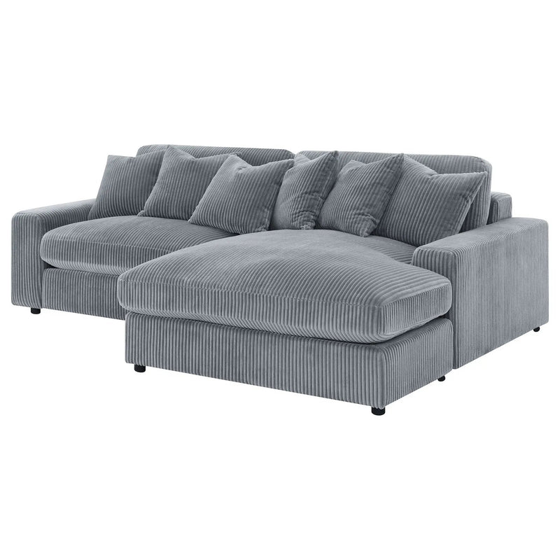 Blaine Upholstered Reversible Chaise Sectional Sofa Fog by Unique Piece Furniture