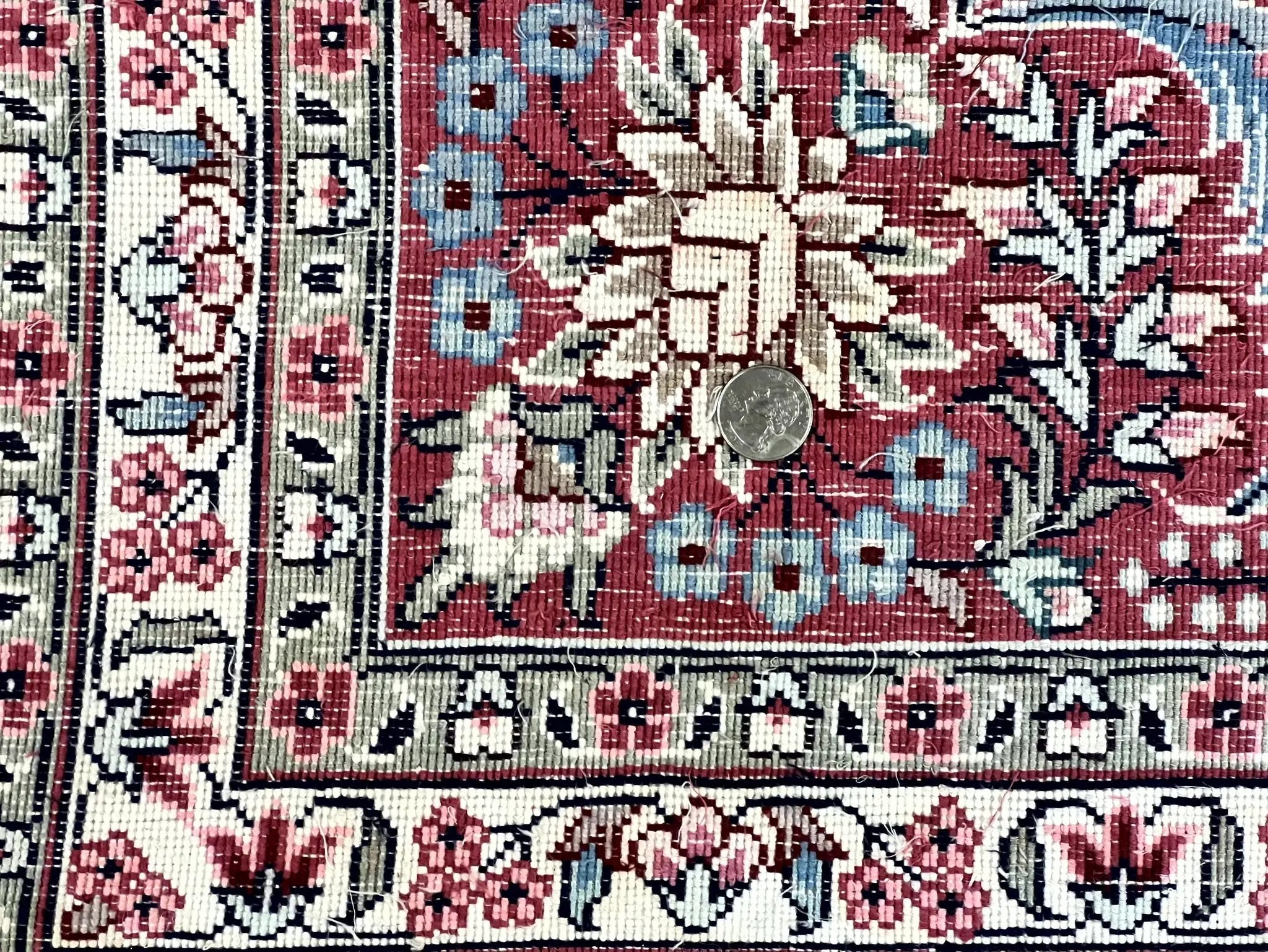 Silk Indian Kashmiri Rug 8x10, Floral Medallion, Indo Persian Carpet, Handmade Vintage Silk Rug by Jewel Rugs