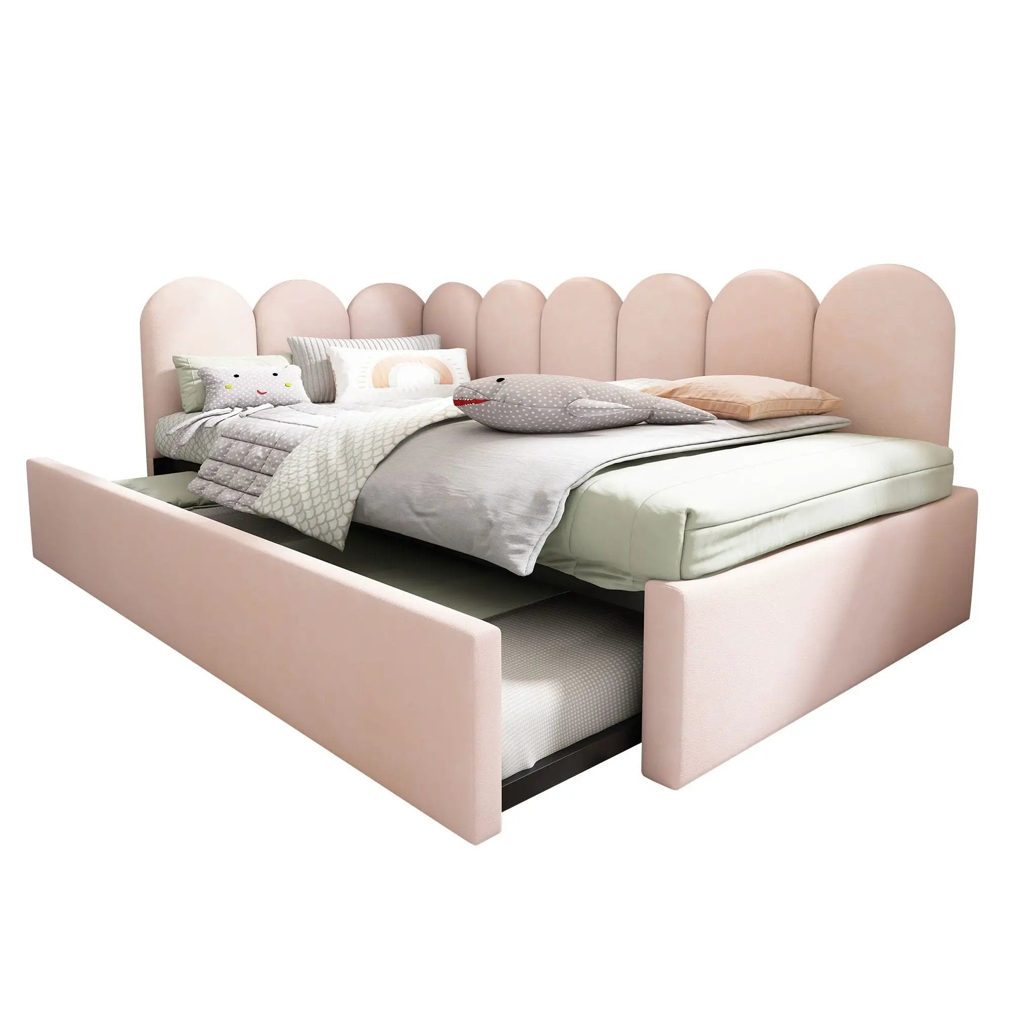 Upholstered Daybed With Metal Slatted Base by HouseOfZazla