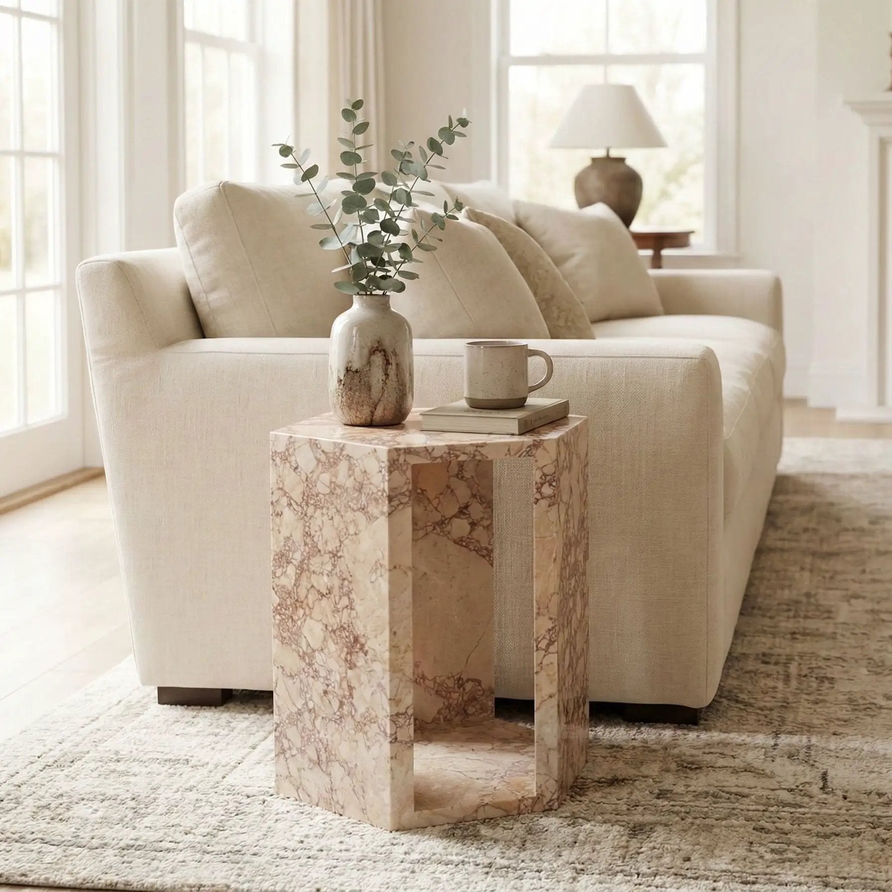 Modern Minimalist Hexagon Side Table by Unique Piece Furniture