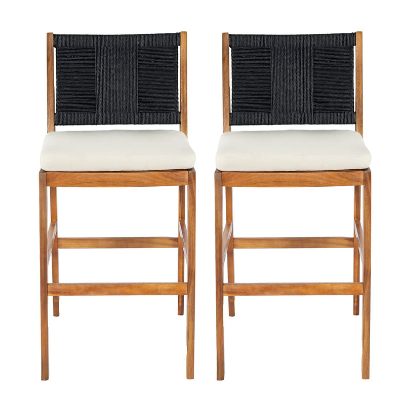 Outdoor Acacia Wood Bar Stools (Set of 2) by HouseOfZazla