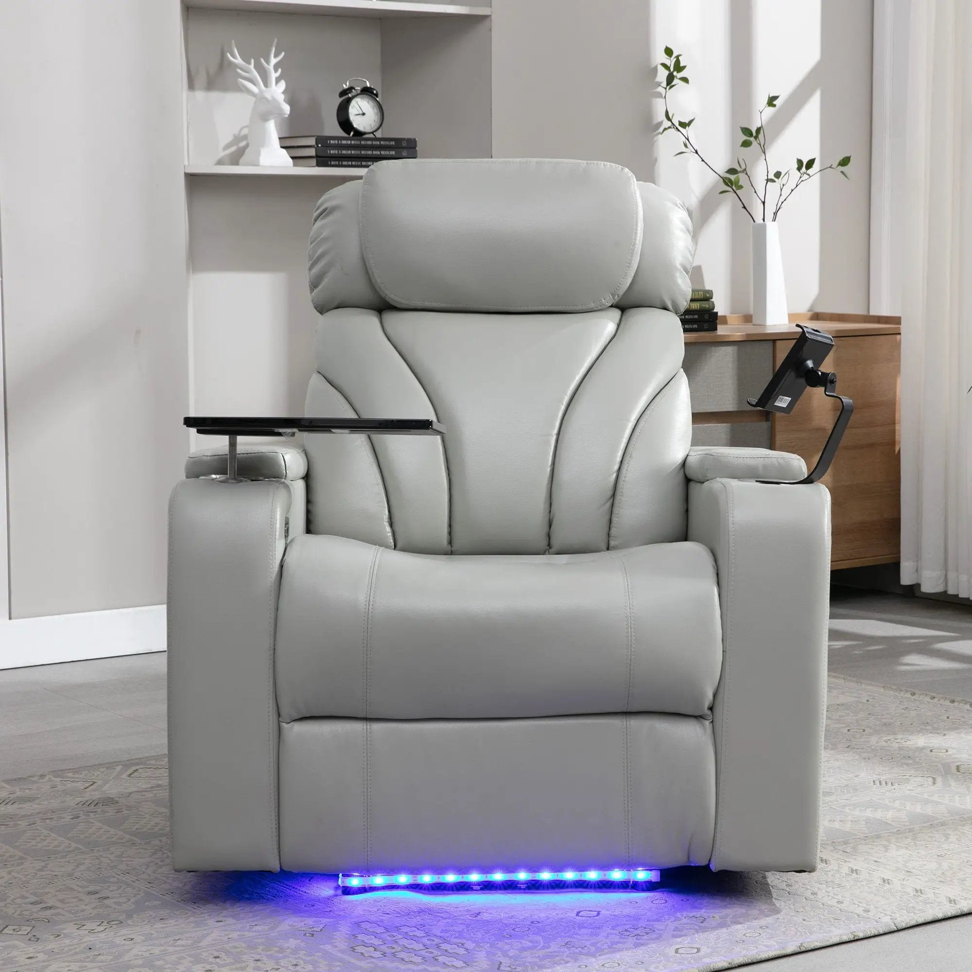 Power Motion Recliner Electric Power Recliner With USB Charging Port, Hidden Arm Storage, Convenient Cup Holder And tooth Speaker by HouseOfZazla