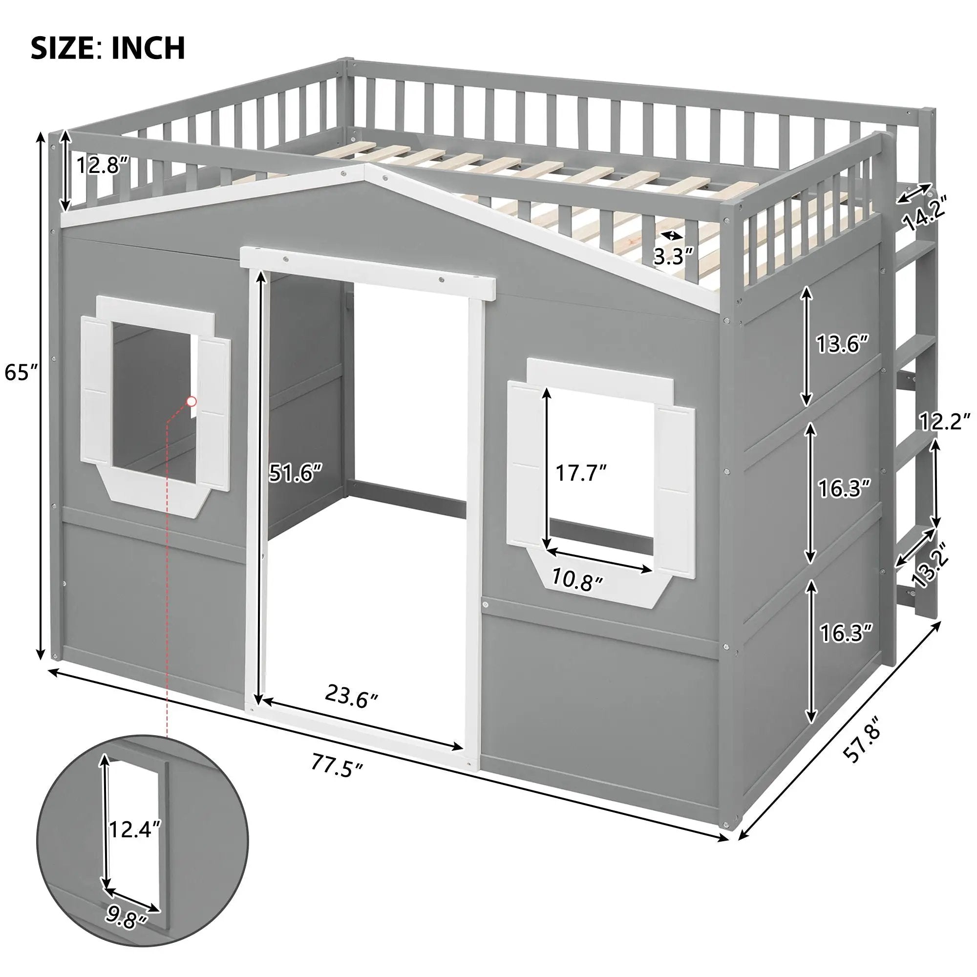Elegant House Loft Bed With Ladder