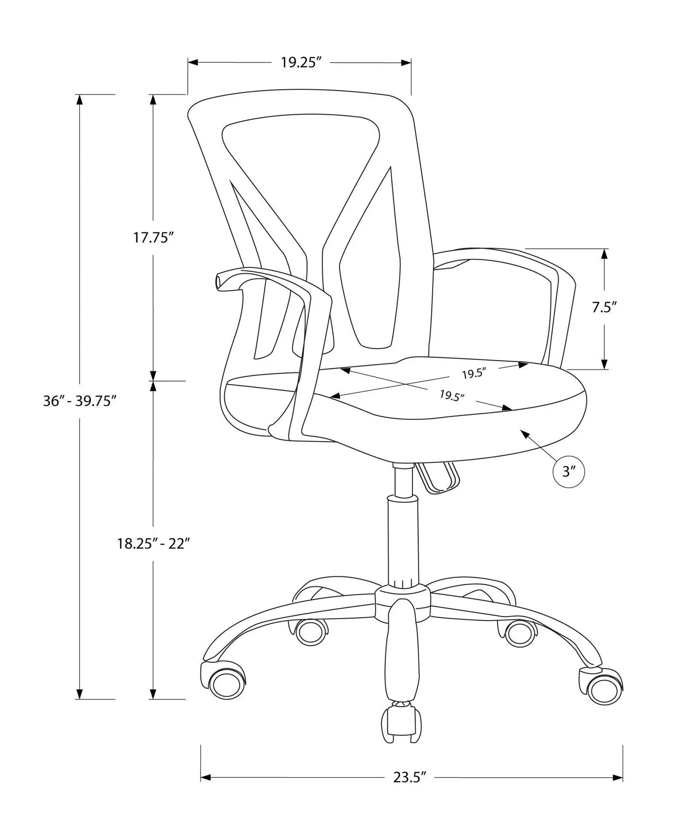 Office Chair & Adjustable Height, Swivel, Ergonomic, Contemporary & Modern by Unique Piece Furniture
