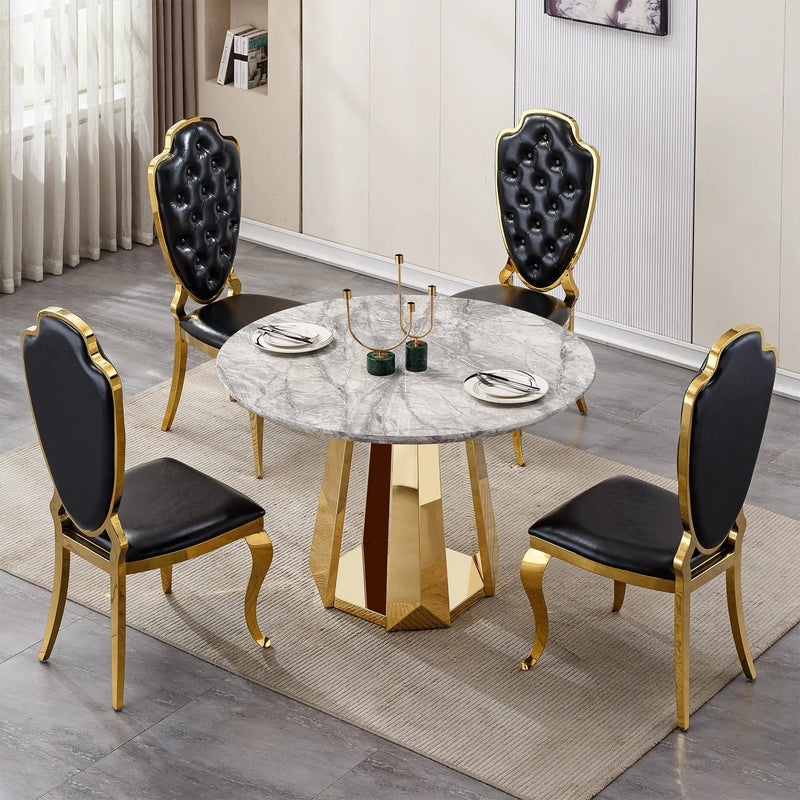 47" Round Marble Dining Table by HouseOfZazla