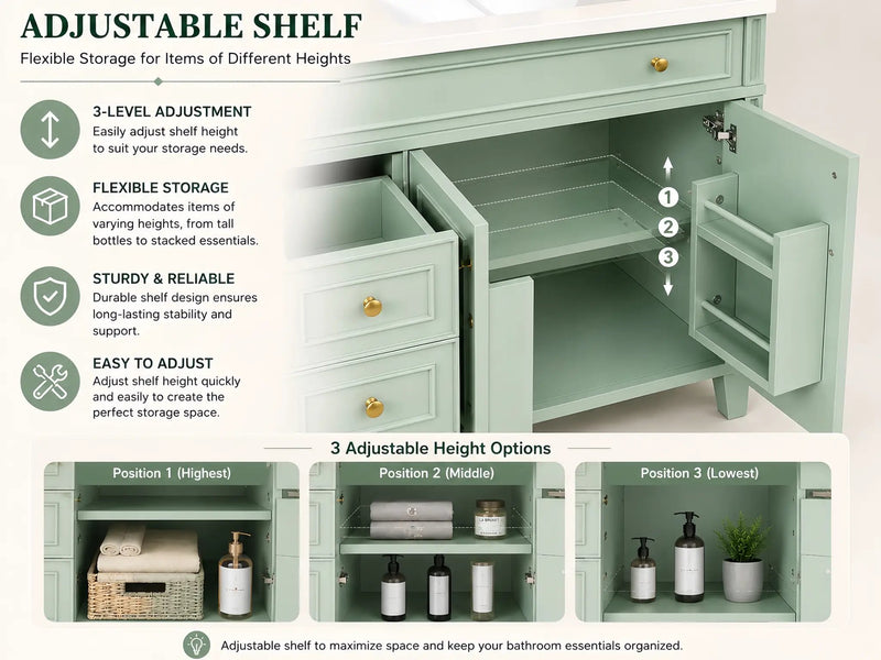 36 Inch Elegant Modern Bathroom Vanity with Sink by HouseOfZazla
