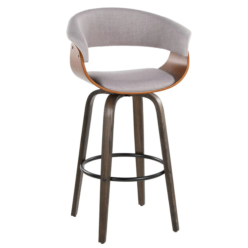 Vintage Mod - Mid Century Modern Fixed Height Barstool With Swivel & Round Footrest (Set of 2) by Unique Piece Furniture