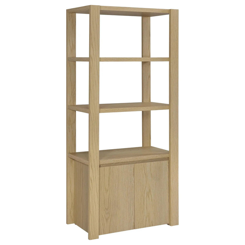 Laurelton 3-shelf Media Tower Tall Pier Cabinet Light Oak by Unique Piece Furniture