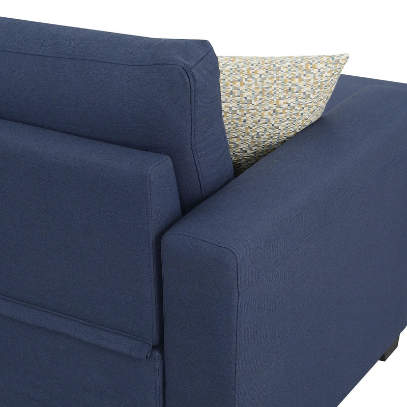 Reversible Sectional With Pop Up Sleeper And Hidden Storage Chaise - Navy by HouseOfZazla