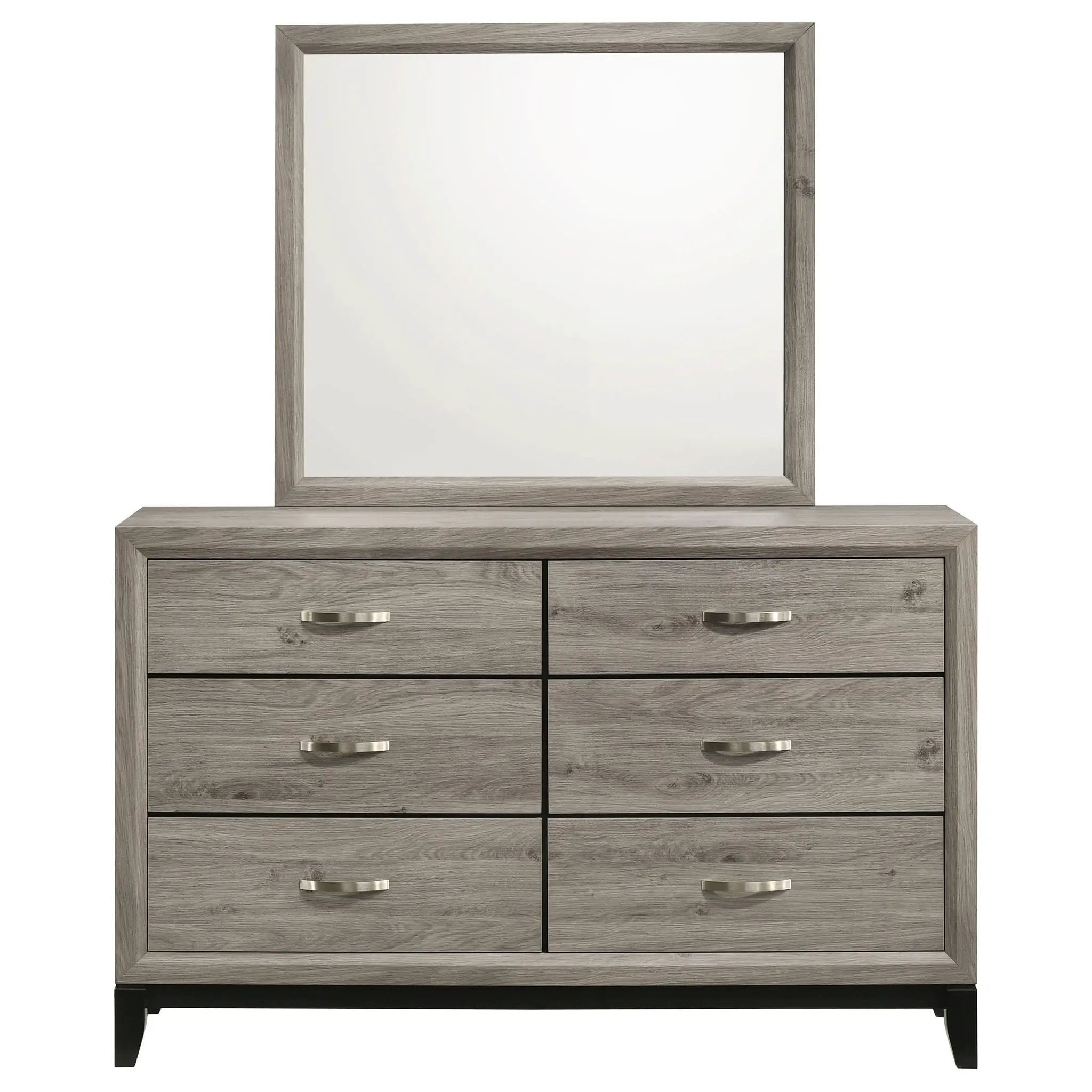 Watson 6-drawer Bedroom Dresser and Mirror Light Taupe by Unique Piece Furniture