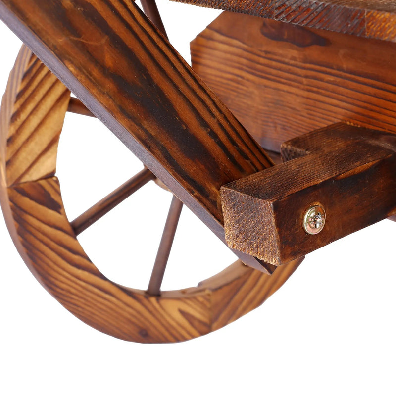 Wood Wagon Flower Planter Pot Stand With Wheels by HouseOfZazla
