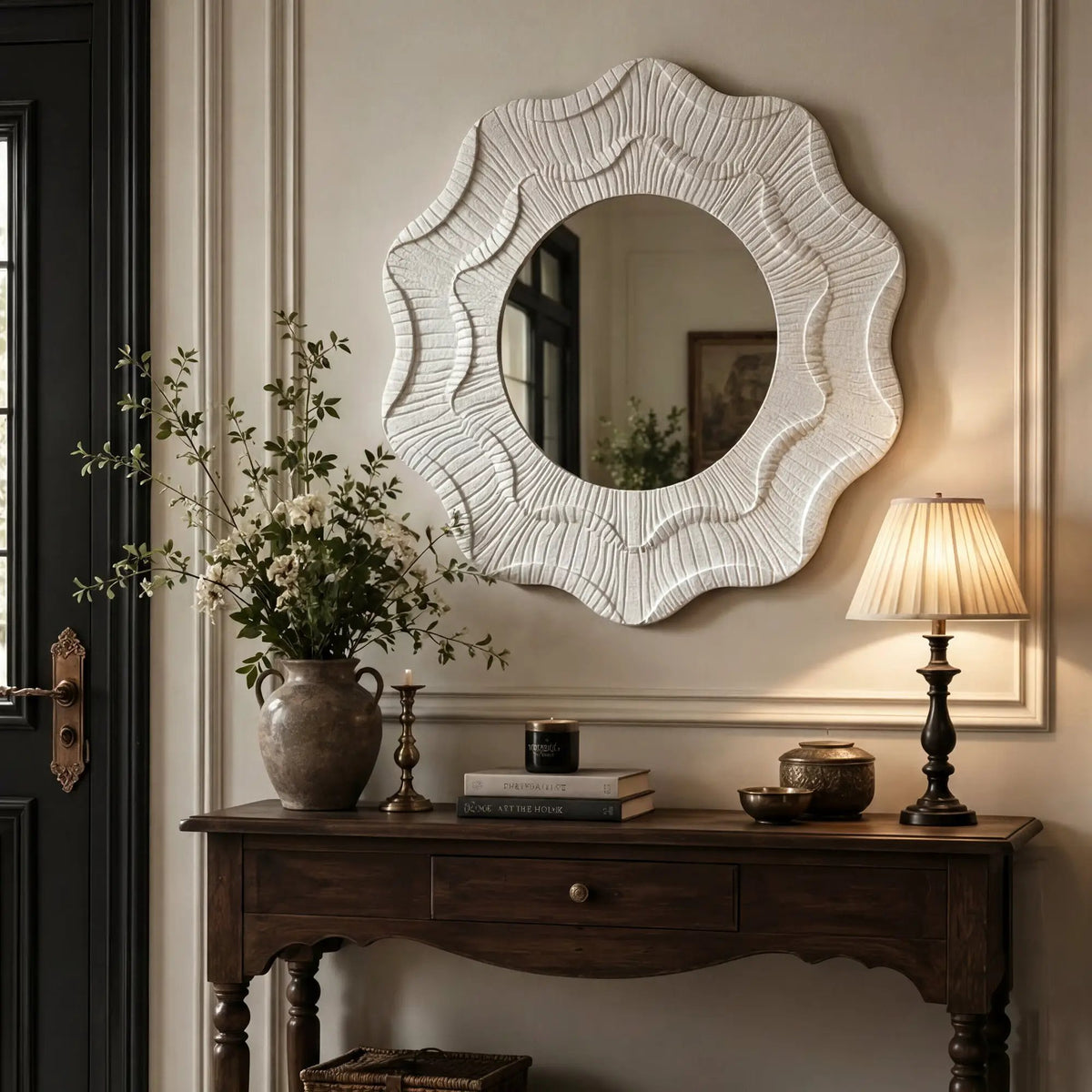 31.5 Inch Wavy Flower Wall Mirror by HouseOfZazla