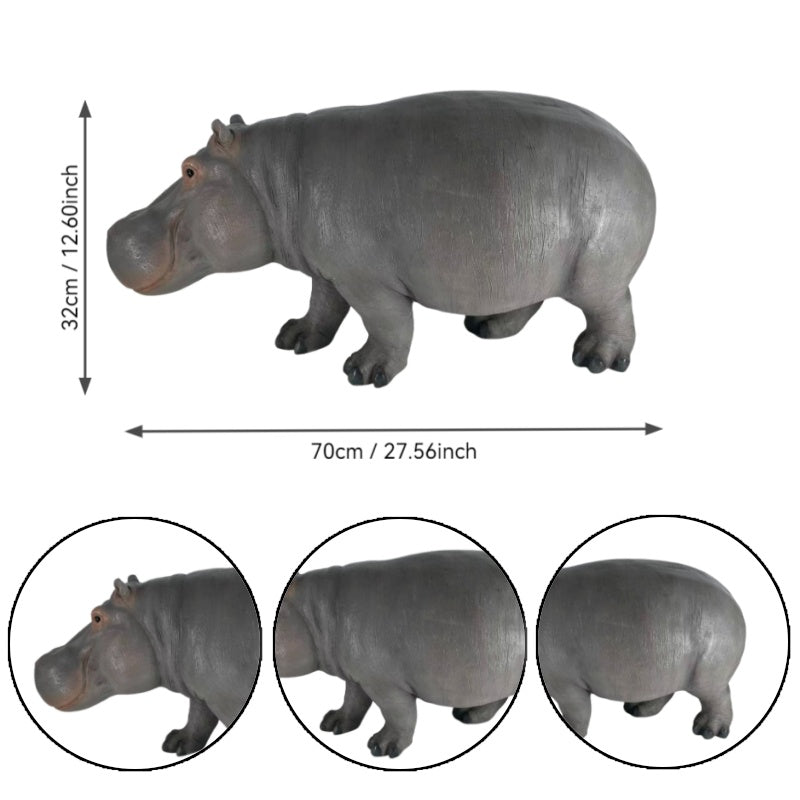 12.6'' Weather Resistant Hippopotamus Garden Statue by HouseOfZazla