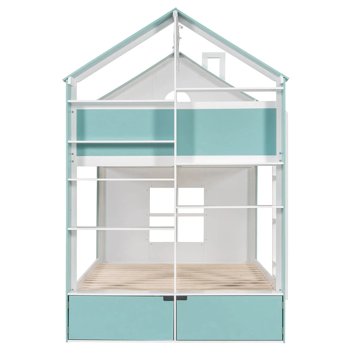 Full Size Bunk Bed with Storage Drawers & Shelves by HouseOfZazla