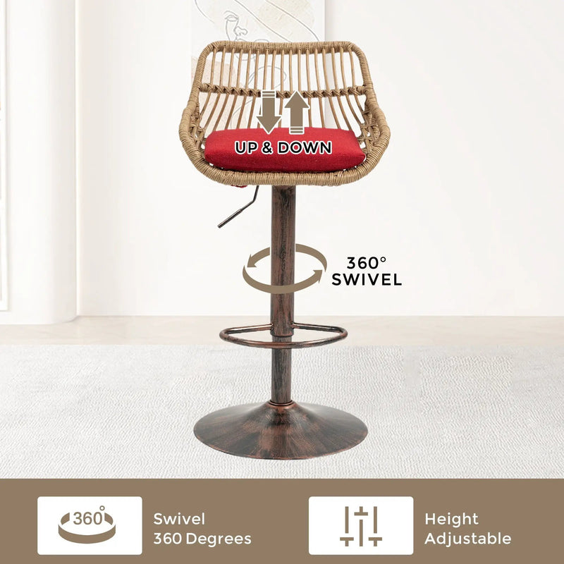Modern Swivel Bar Stools Adjustable Counter Chairs With Footrest (Set of 2) by HouseOfZazla
