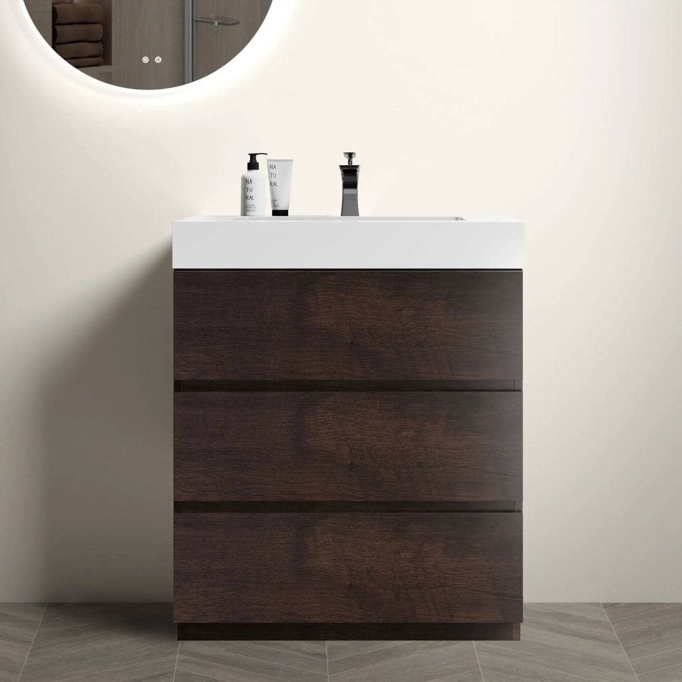 Alice - Bathroom Vanity With Large Storage Freestanding Bathroom Vanity, Sink For Modern Bathroom, One-Piece Sink Basin Without Drain And Faucet by HouseOfZazla